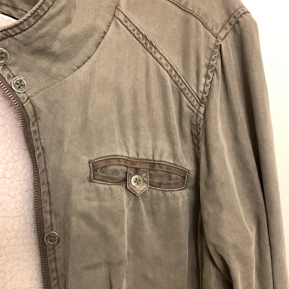 Insulated Military Cargo Jacket Max Jeans Olive Green Utility Jacket - Picture 8 of 16